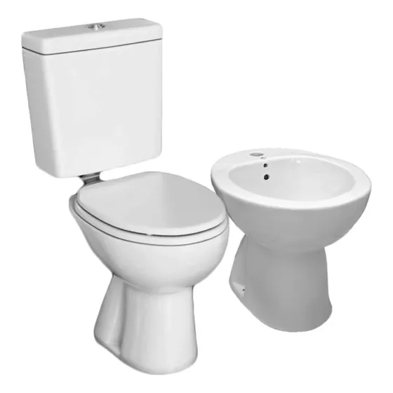 Combo Baño Set Inodoro Tapa Pvc Pringles Mochila 9 L Bide