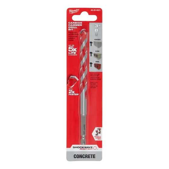 Broca Carburada 3/8 X 6 Para Concreto 48-20-9021 Milwaukee