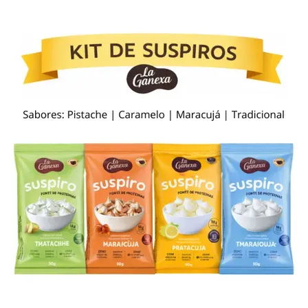 Kit 4 Sabores Suspiro Zero Açúcar Glúten Com Whey La Ganexa