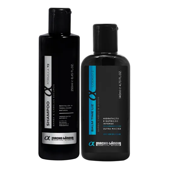 Kit Barba Shampoo + Balm Barba Escura Macho-lândia