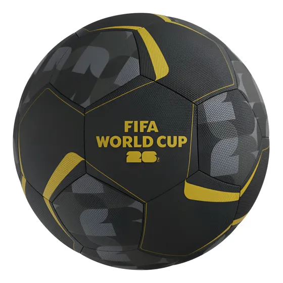 Pelota de Fútbol Dribbling Mundial 2026 Pro N°5 Negra y Dorada Licencia FIFA