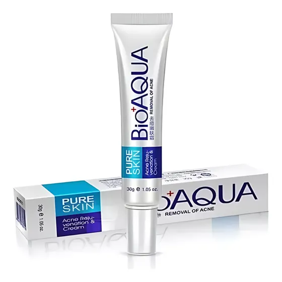 Crema Acne Cream Bioaqua Pure Skin para piel grasa de 30g 18+ años