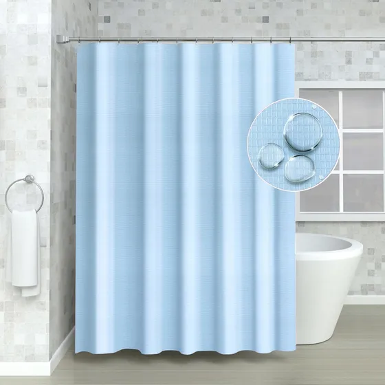 Cortina Ducha Tela Ligera Resistente Al Agua Tejido Gofre; X