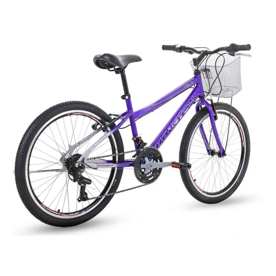 Bicicleta Houston 24 Windy Cestinha Aro Reforçado Cor Roxo Tamanho Do Quadro Único