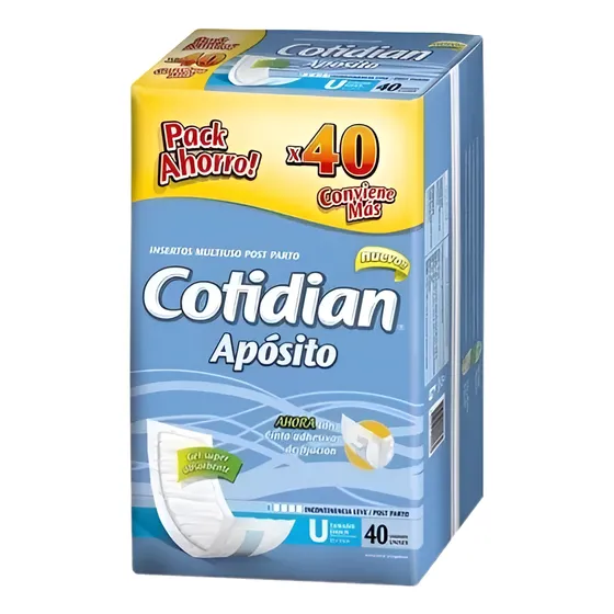 Apósito Cotidian, Unisex Talle Único 40 Unid
