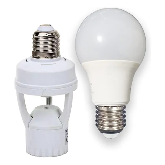 Sensor Presença Com Fotocélula Com Lâmpada 9w Branco Frio