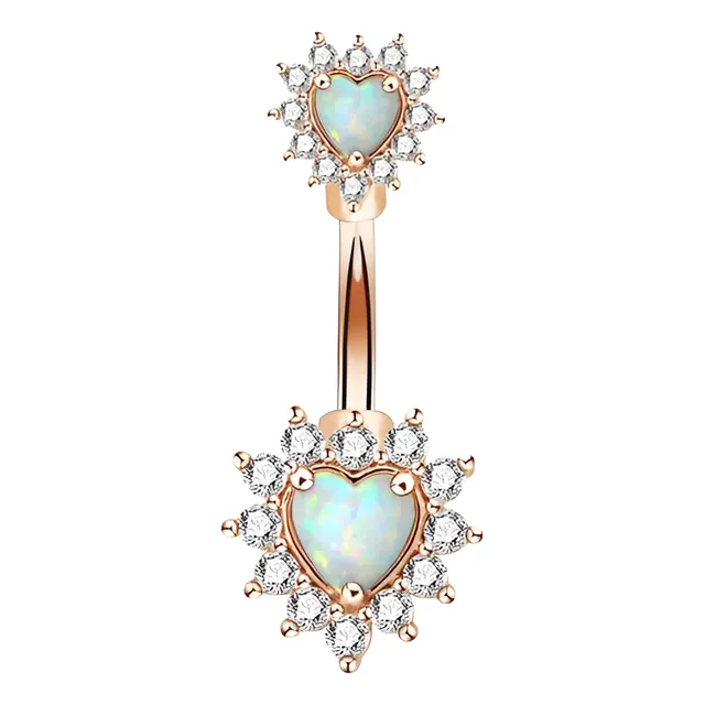 Piercing Ombligo Corazón Centro Opal