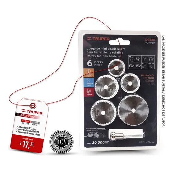 Kit De 5 Minidiscos Hss Sierra Dremel Truper 102328 Moto-5d