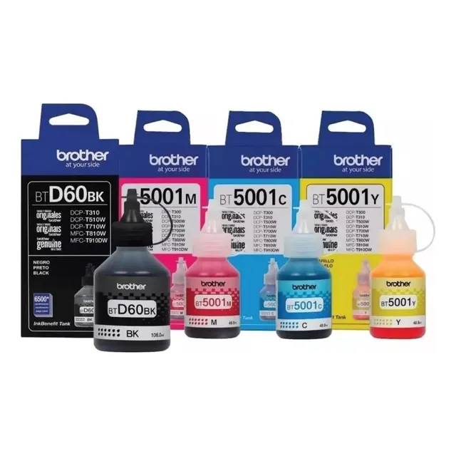 Pack X4 Tinta Brother Original T310 T510w T710 Bt60bk Bt5001