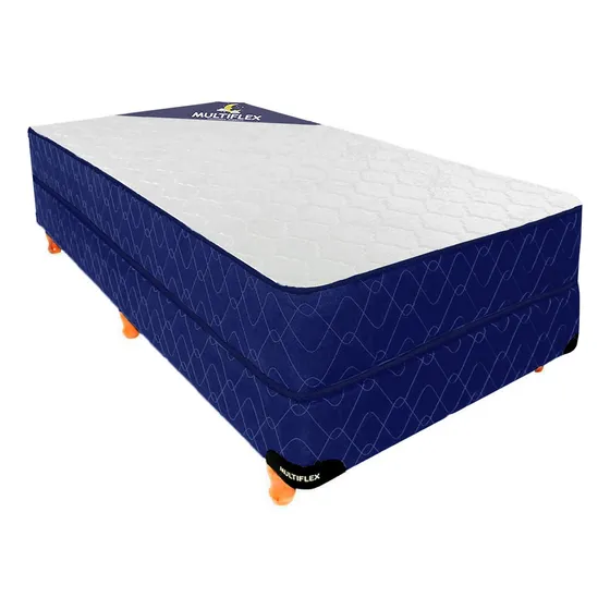 Colchón Sommier 1 Plaza Multiflex Espuma Alta Densidad Costura De Seguridad Color Blanco