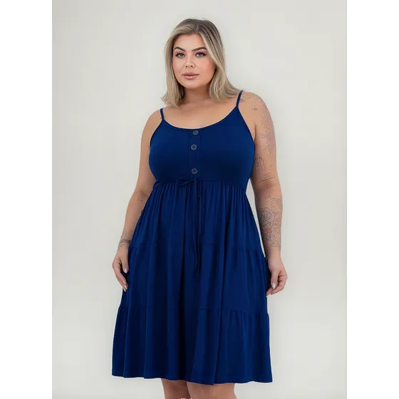Vestido Plus Size Tres Marias Com Alça 46 Ao 52 Verão Maior