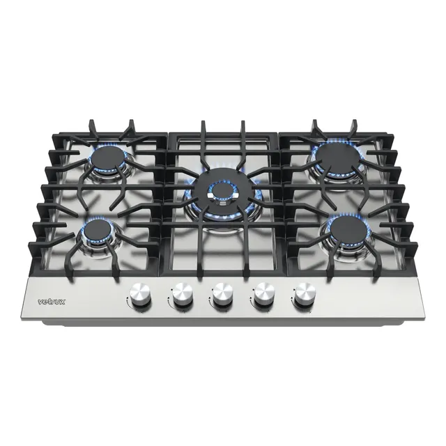 Tope De Cocina A Gas 76cm 5h Nova Pro Vetrux Acero Inox