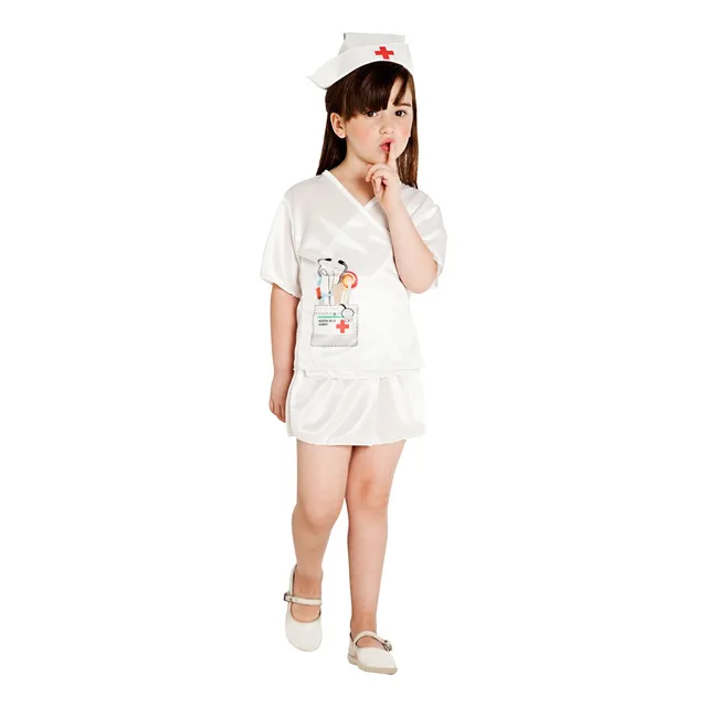 Disfraz Enfermera Doctora Medica Niña Gorro Fiesta Cosplay