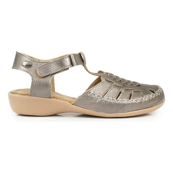 Sandalia Mujer Confort Cuero Velcro Chinela Briganti Vestir
