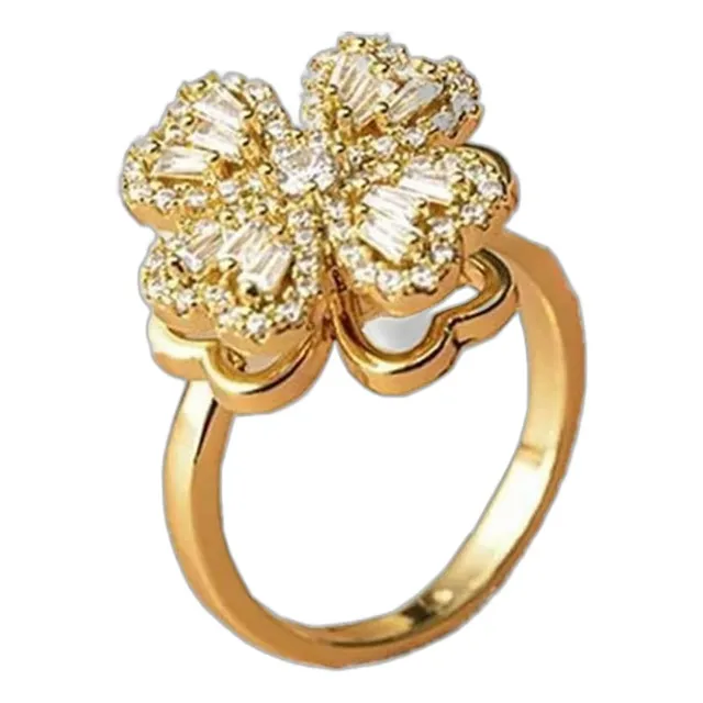 Anillo Giratorio Trébol  Reduce El Estrés Y La Ansiedad