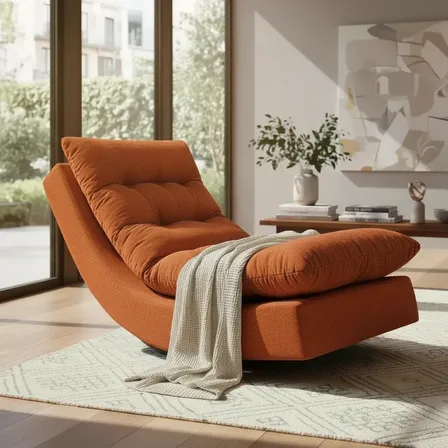 Poltrona Com Leve Balanço Acabamento Premium Conforto Máximo Terracota