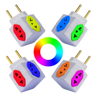 Kit 10 Adaptador De Tomada Universal Cubo Colorido 10a 20a Kit 10 Adaptador De Tomada Universal Cubo Colorido 10a 20a