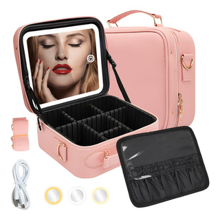 Estuche De Maquillaje Bolsa Cosmético Viaje Con Espejo Y Luz Estuche De Maquillaje Bolsa Cosmético Viaje Con Espejo Y Luz