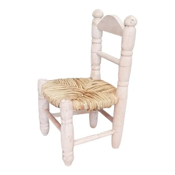 Silla Infantil Baja | Sillita Niños Madera  Y Asiento Junco 