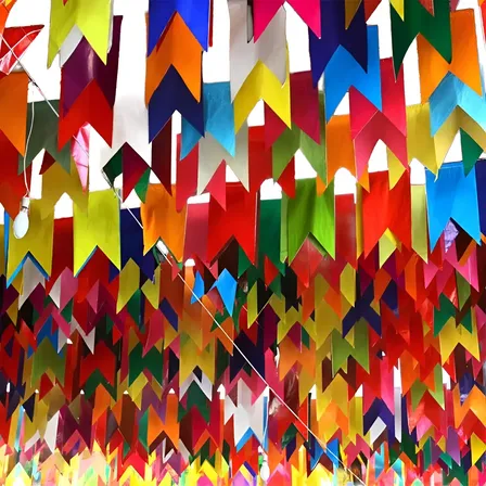 Kit 200 Metros Bandeirinha Plástico Decoração Festa Junina