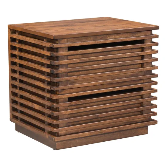 Modern Linea Mesa Extremo Nogal Liston Do Cajon Cada Un