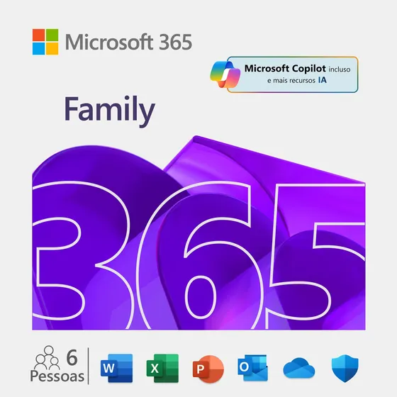 Microsoft Office 365 Family Até 6 Usuarios Digital 1 Ano