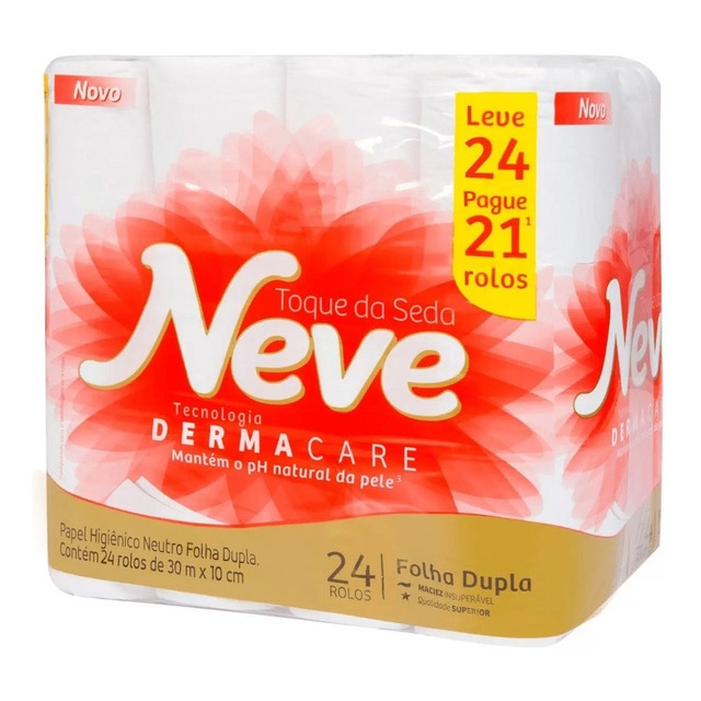 Papel Higiênico Toque De Seda Folha Dupla 24 Unidades Neve Papel Higiênico Toque De Seda Folha Dupla 24 Unidades Neve