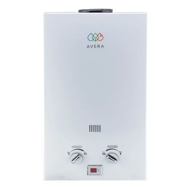 Calentador de agua Instantáneo Gas LP, 16 Litros/Minuto, Boiler de Paso para 3.5 Servicio, Fácil Instalación, Ahorro de Gas y Agua Caliente al Instante, AVERA C16L