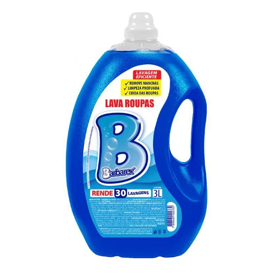Lava Roupas Líquido 3 Litros Prático E Eficiente Barbarex