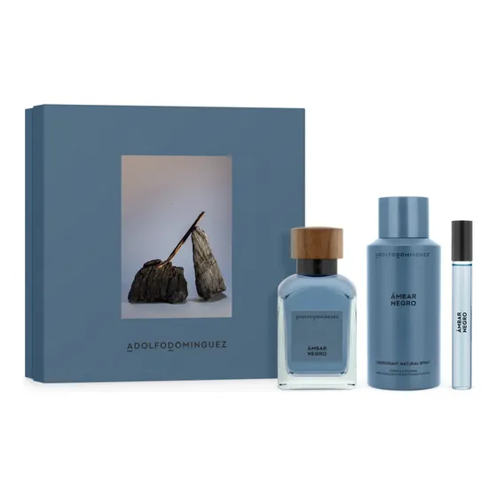 Set Ámbar Negro Eau De Parfum 120 Ml+10 Ml+desodorante150ml