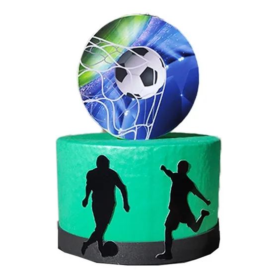 Bolo Fake No Tema Futebol Mod1 - Base Única Topo 15x10 C/