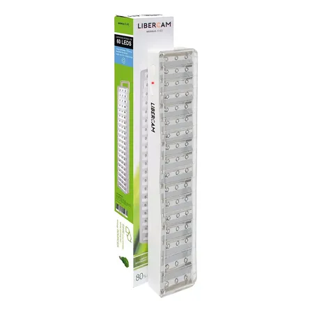 Luces luz emergencia 60 leds STL recargable color blanco LIBERCAM X-60