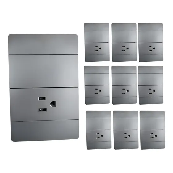 Interruptor Wanergy Placa Contacto De 1.5 Gris 10 Piezas