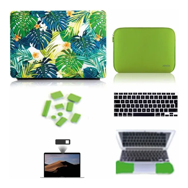 Kit 6 Case, Fuda De Neopreno, Cubre Teclado Para Macbook Pro