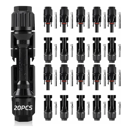 Conector Plug Mc4 Painel Placa Cabo Solar Macho Fêmea Kit 20