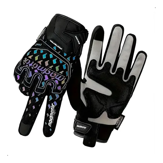 Guantes Moto Reflectantes Madmotor Protección Nudillos Pantalla Táctil Talla M | Cuotas sin interés