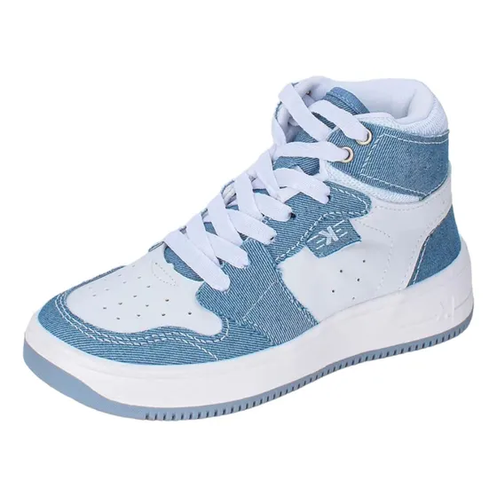 Tenis Cano Médio Menina Kidy Branco Com Jeans Moda 140.1068
