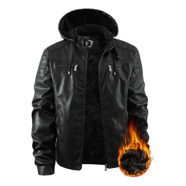 Jaqueta De Couro Masculina  Frio Inverno Forrado Com Pelúcia