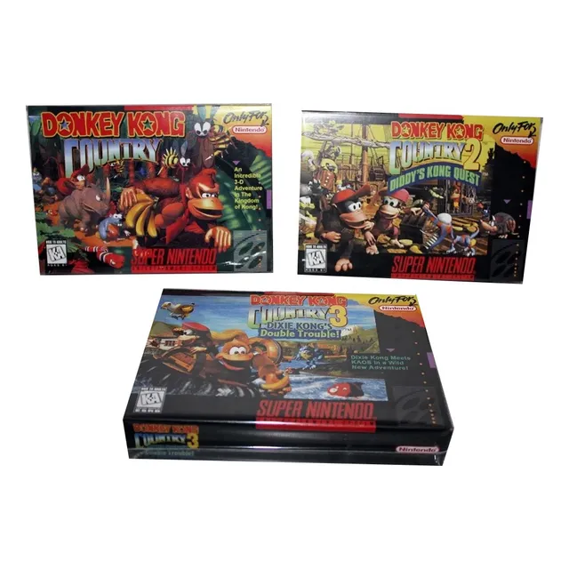 3 Cajas Custom Para Juegos Donkey Kong Country (solo Cajas)