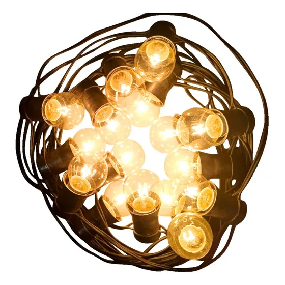 20mts Guirnalda De Luces Vintage Con 20 Focos Aptas Exterior