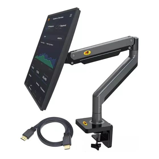 Suporte Monitor G45 Articulado Vesa Pistão Gamer + Cabo Hdmi