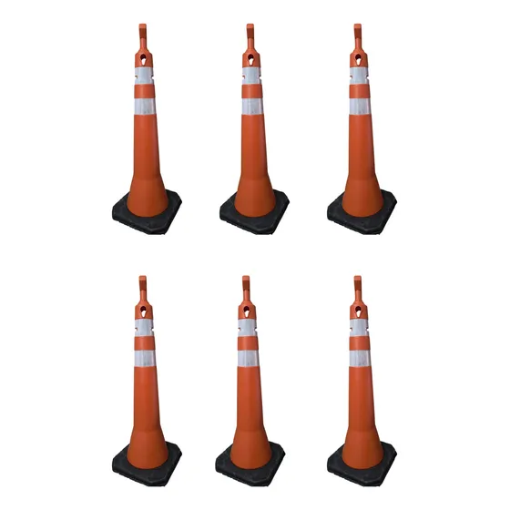 6 Cone Balizador De Tráfego T Top Pirulito Rodovia Refletiv