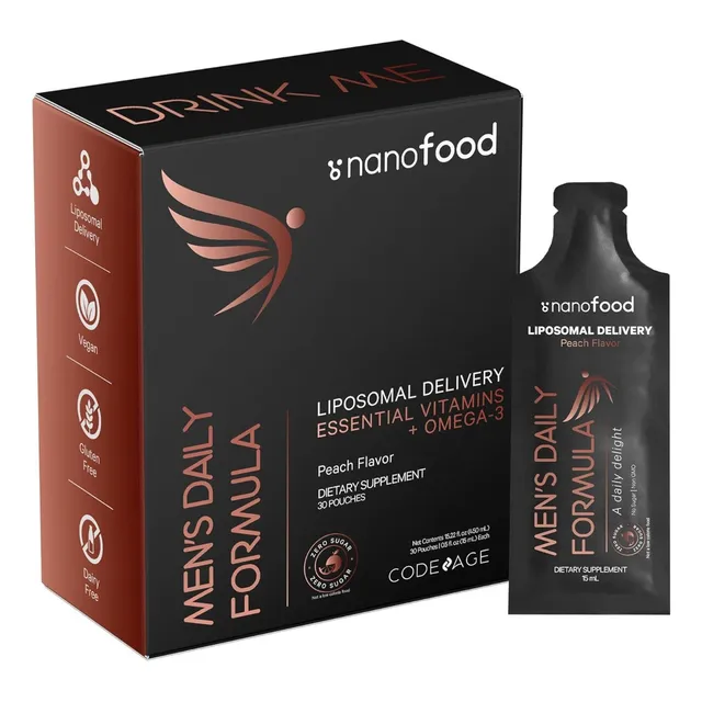 Multivitamínico Diario Para Hombre Codeage 450 Ml Melocotón