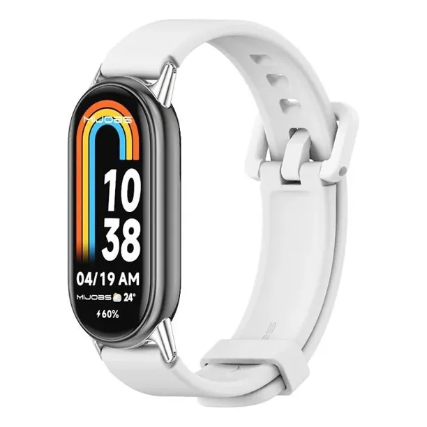 Correa Mi Band 8 Silicona Con Borde De Metal 