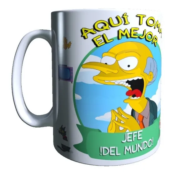 Taza Regalo Para El Mejor Jefe. Sr. Burns. Los Simpsons.