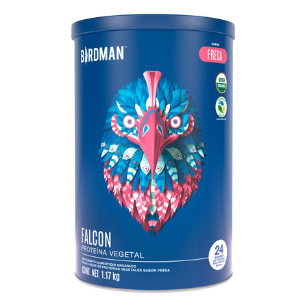 Proteína Vegetal Orgánica Falcon Protein 1.170kg Birdman Sabor Fresa Proteína Vegetal Orgánica Falcon Protein 1.170kg Birdman Sabor Fresa