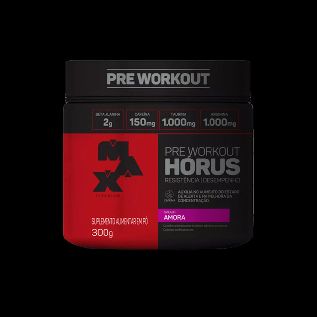 Suplemento Em Pó Max Titanium Pré Treino Horus Sabor Amora Em Pote De 300g Suplemento Em Pó Max Titanium Pré Treino Horus Sabor Amora Em Pote De 300g