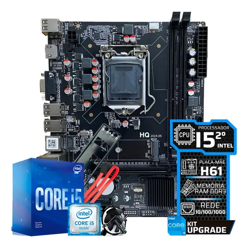 Kit Upgrade Intel I3 12100f + H610m-k + 16gb D4 Cor Preto