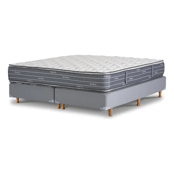 La Cardeuse Bonelltop - Gris - Queen - 200 cm - 160 cm (Incluye: Con base dividida)