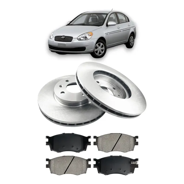 Discos Y Pastillas Freno Hyundai Accent Delantero 2005-2010
